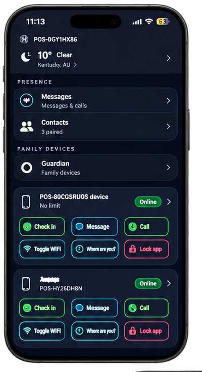 Guardian Relay family-device interface