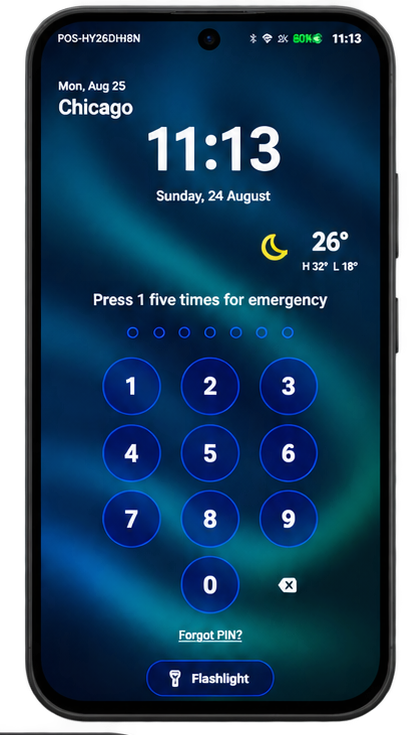 PresenceOS lock screen on a family device
